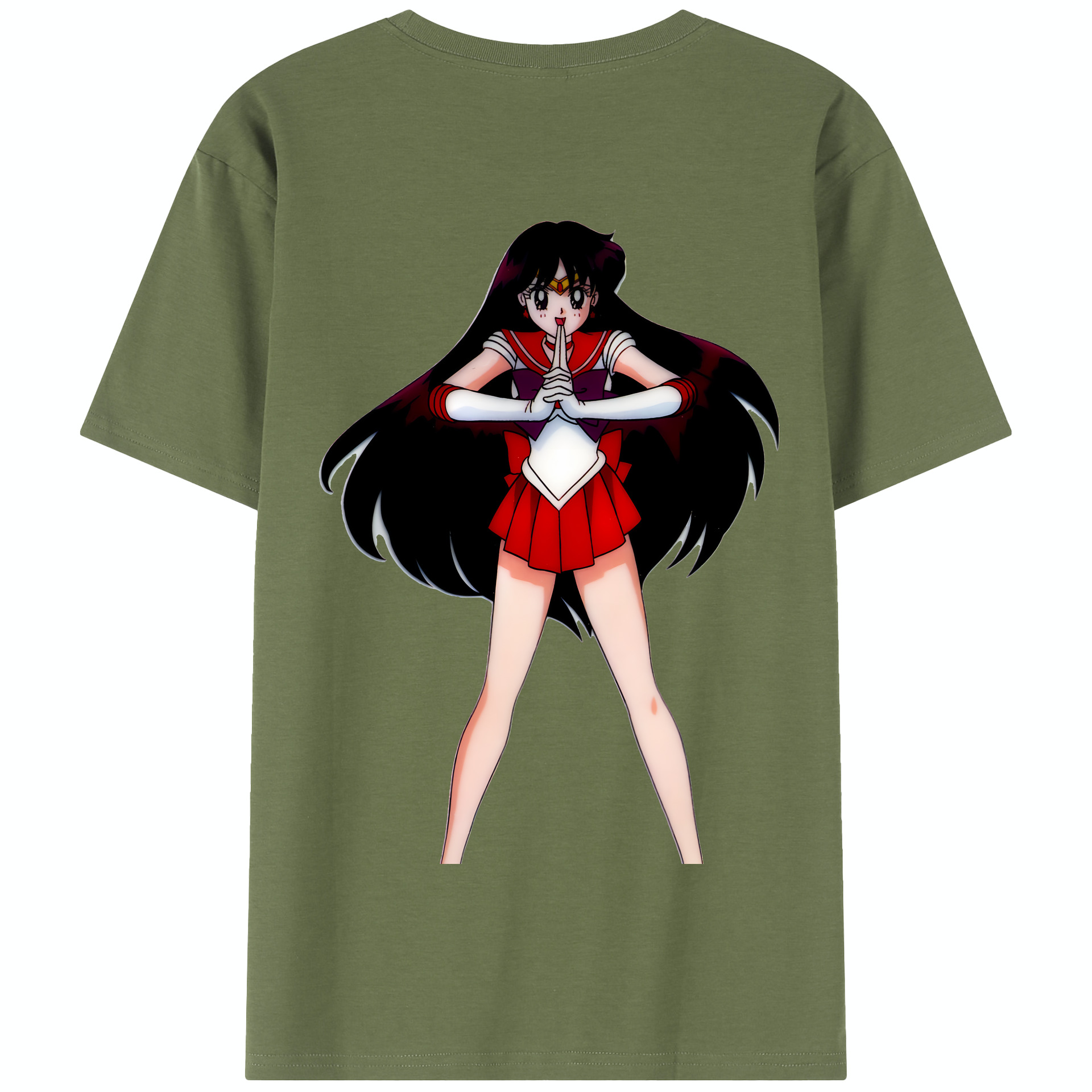 （画像用） 美少女戦士セーラームーン 火野レイ ひの レイ Sailor Moon Hino Rei （セーラーマーズ,Sailor Mars） 綿100％半袖Tシャツ（背面プリント）